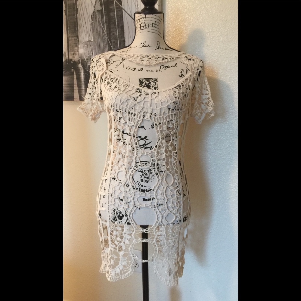 Boho Crochet Knit Coverup - Picture 2 of 8